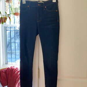 Madewell 9" midrise skinny jeans dark wash size 25P
